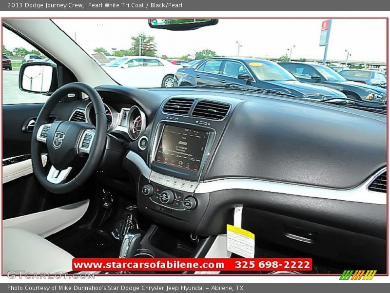 Pearl White Tri Coat / Black/Pearl 2013 Dodge Journey Crew
