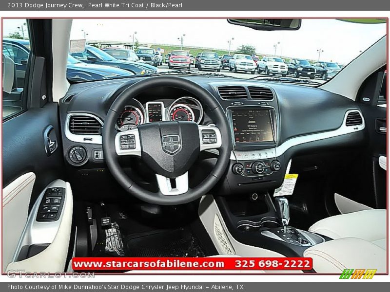 Pearl White Tri Coat / Black/Pearl 2013 Dodge Journey Crew