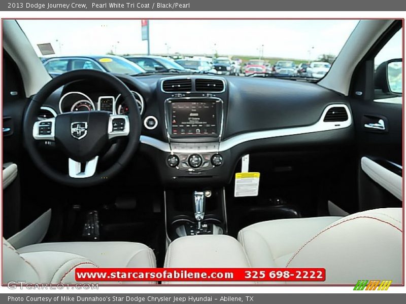 Pearl White Tri Coat / Black/Pearl 2013 Dodge Journey Crew