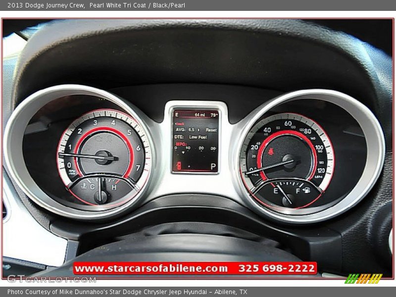 Pearl White Tri Coat / Black/Pearl 2013 Dodge Journey Crew