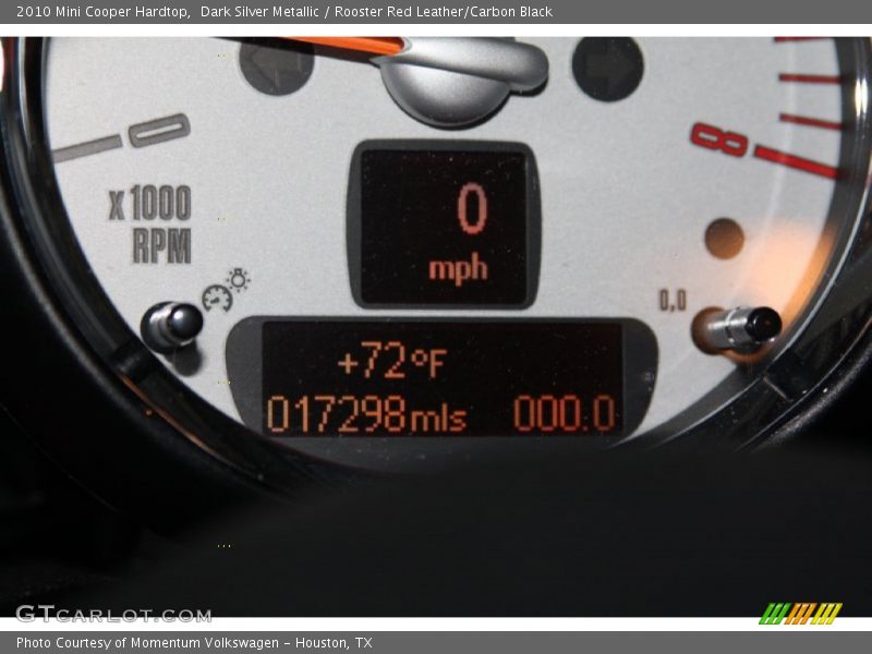 Dark Silver Metallic / Rooster Red Leather/Carbon Black 2010 Mini Cooper Hardtop