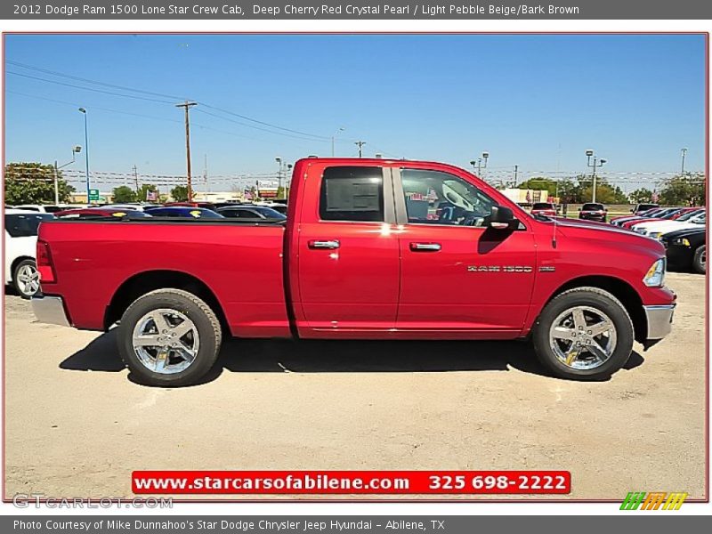 Deep Cherry Red Crystal Pearl / Light Pebble Beige/Bark Brown 2012 Dodge Ram 1500 Lone Star Crew Cab