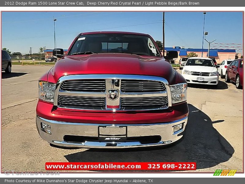 Deep Cherry Red Crystal Pearl / Light Pebble Beige/Bark Brown 2012 Dodge Ram 1500 Lone Star Crew Cab