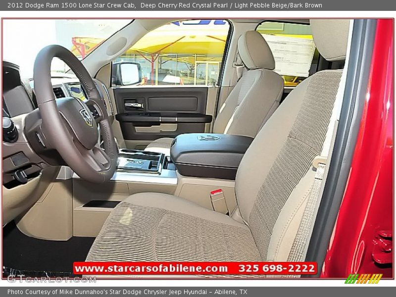 Deep Cherry Red Crystal Pearl / Light Pebble Beige/Bark Brown 2012 Dodge Ram 1500 Lone Star Crew Cab