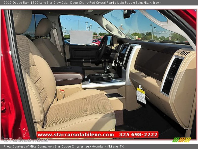 Deep Cherry Red Crystal Pearl / Light Pebble Beige/Bark Brown 2012 Dodge Ram 1500 Lone Star Crew Cab