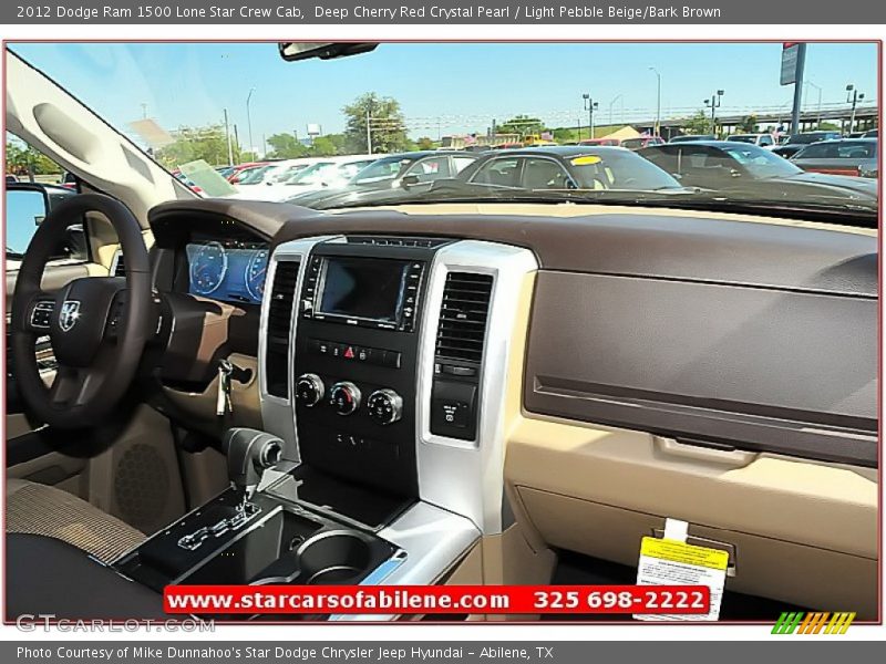 Deep Cherry Red Crystal Pearl / Light Pebble Beige/Bark Brown 2012 Dodge Ram 1500 Lone Star Crew Cab