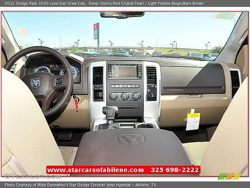 Deep Cherry Red Crystal Pearl / Light Pebble Beige/Bark Brown 2012 Dodge Ram 1500 Lone Star Crew Cab