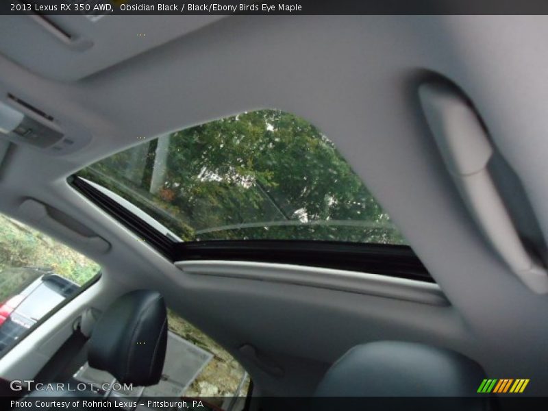Obsidian Black / Black/Ebony Birds Eye Maple 2013 Lexus RX 350 AWD