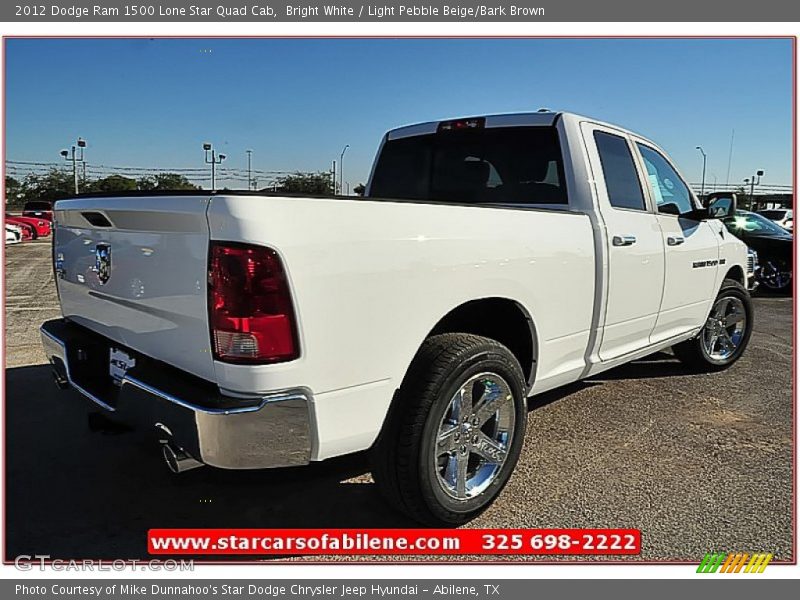 Bright White / Light Pebble Beige/Bark Brown 2012 Dodge Ram 1500 Lone Star Quad Cab