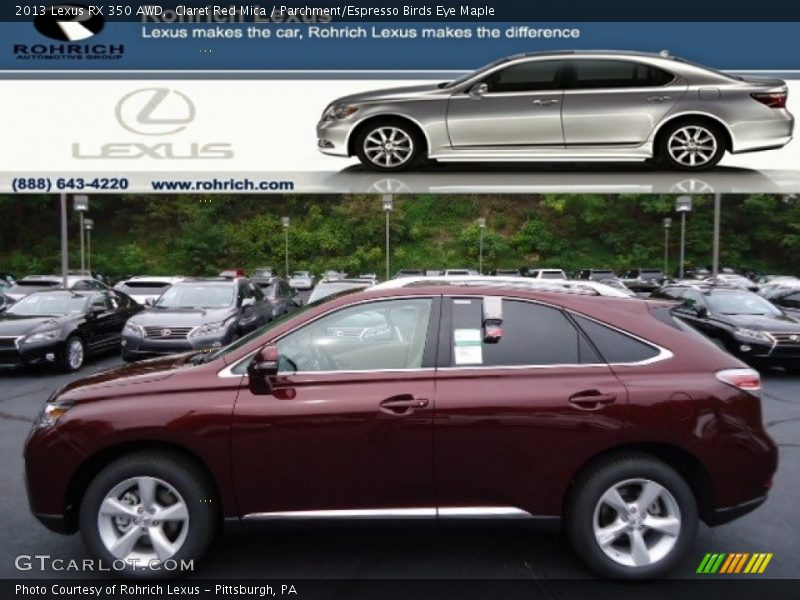 Claret Red Mica / Parchment/Espresso Birds Eye Maple 2013 Lexus RX 350 AWD