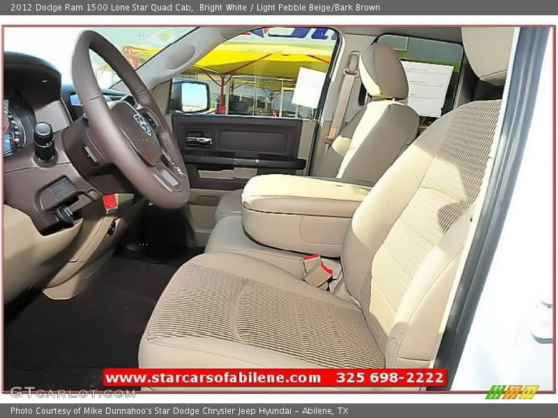 Bright White / Light Pebble Beige/Bark Brown 2012 Dodge Ram 1500 Lone Star Quad Cab