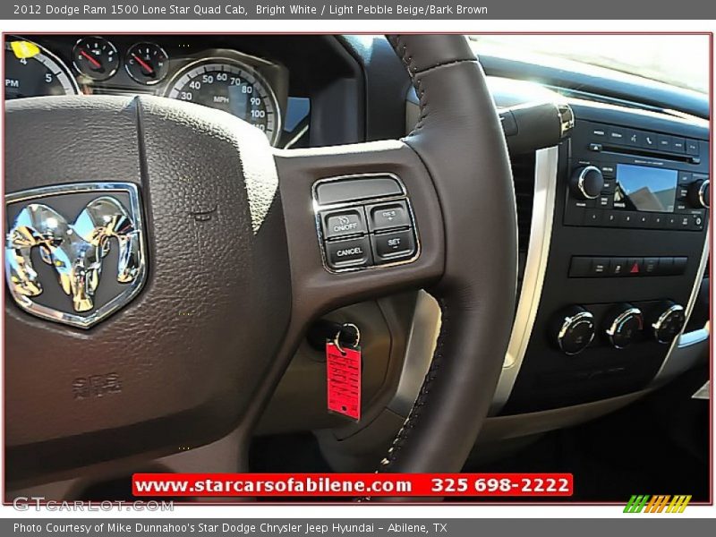 Bright White / Light Pebble Beige/Bark Brown 2012 Dodge Ram 1500 Lone Star Quad Cab