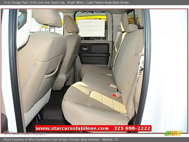 Bright White / Light Pebble Beige/Bark Brown 2012 Dodge Ram 1500 Lone Star Quad Cab