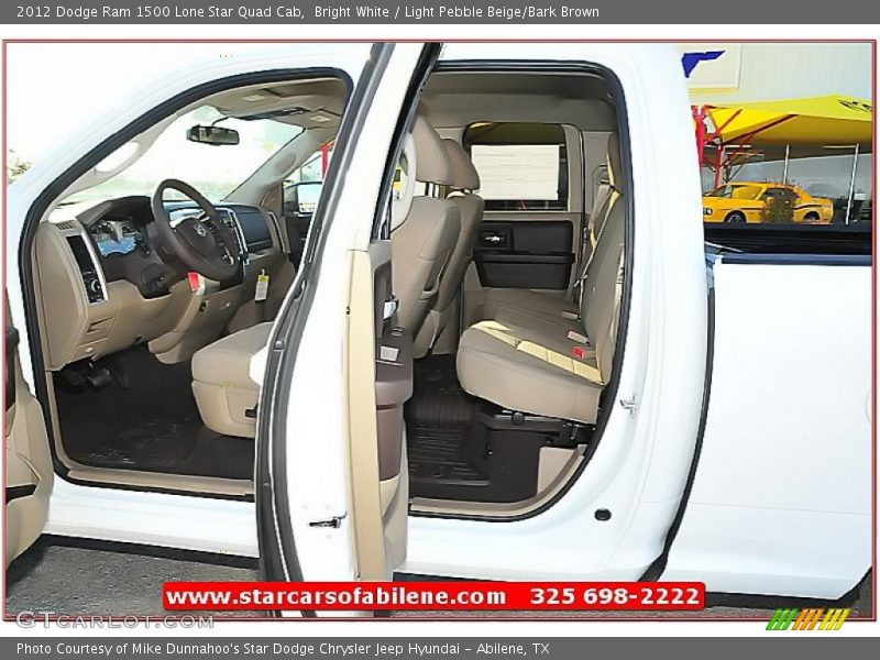 Bright White / Light Pebble Beige/Bark Brown 2012 Dodge Ram 1500 Lone Star Quad Cab