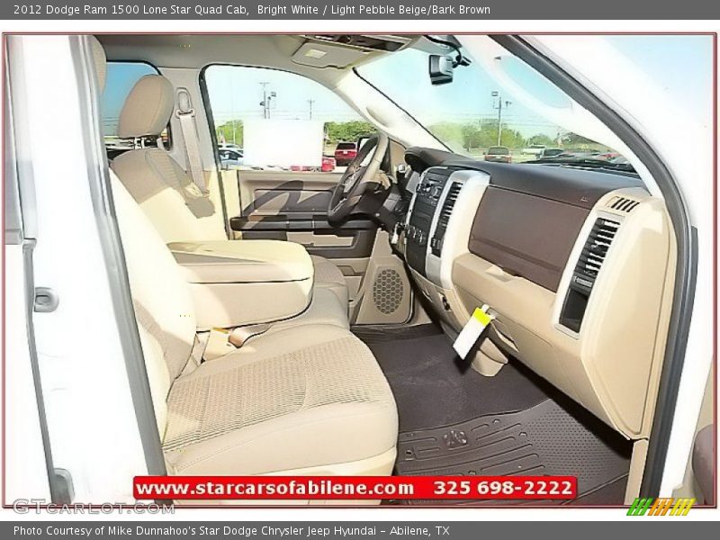 Bright White / Light Pebble Beige/Bark Brown 2012 Dodge Ram 1500 Lone Star Quad Cab
