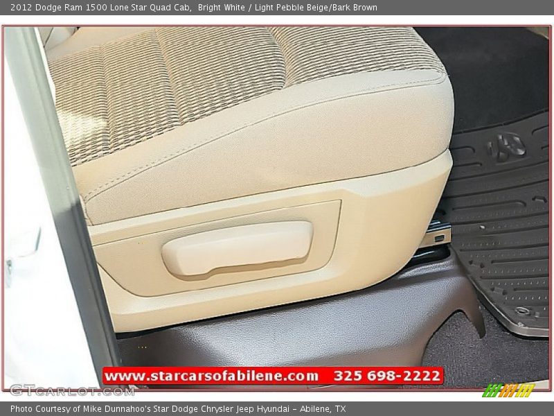 Bright White / Light Pebble Beige/Bark Brown 2012 Dodge Ram 1500 Lone Star Quad Cab