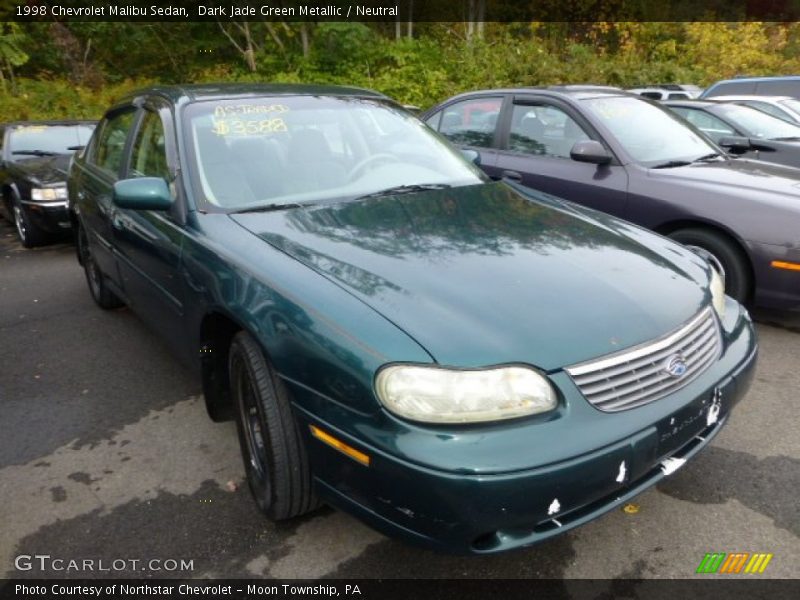 Dark Jade Green Metallic / Neutral 1998 Chevrolet Malibu Sedan