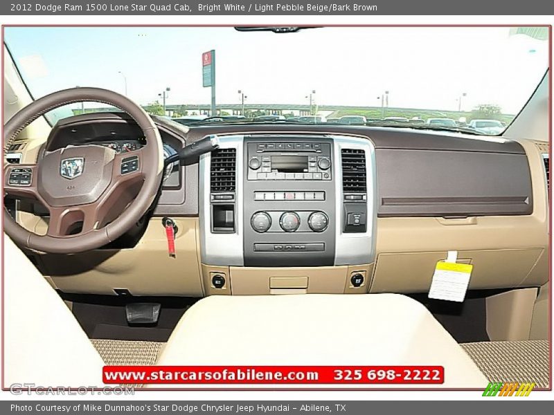 Bright White / Light Pebble Beige/Bark Brown 2012 Dodge Ram 1500 Lone Star Quad Cab