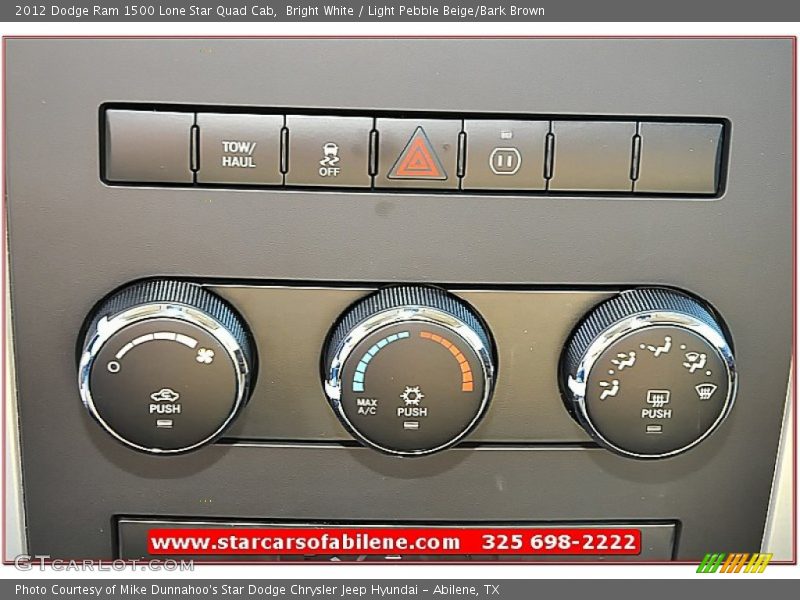 Bright White / Light Pebble Beige/Bark Brown 2012 Dodge Ram 1500 Lone Star Quad Cab