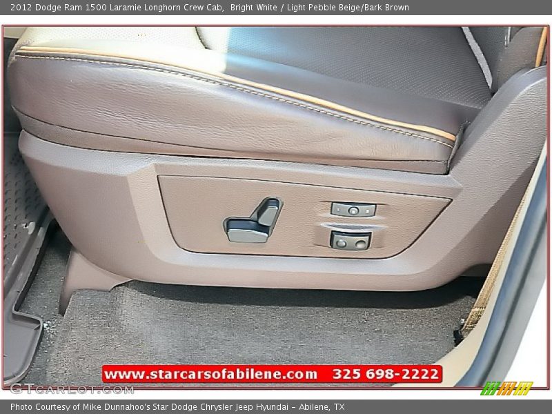 Bright White / Light Pebble Beige/Bark Brown 2012 Dodge Ram 1500 Laramie Longhorn Crew Cab