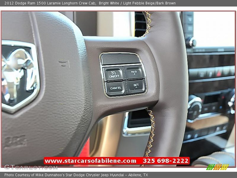 Bright White / Light Pebble Beige/Bark Brown 2012 Dodge Ram 1500 Laramie Longhorn Crew Cab