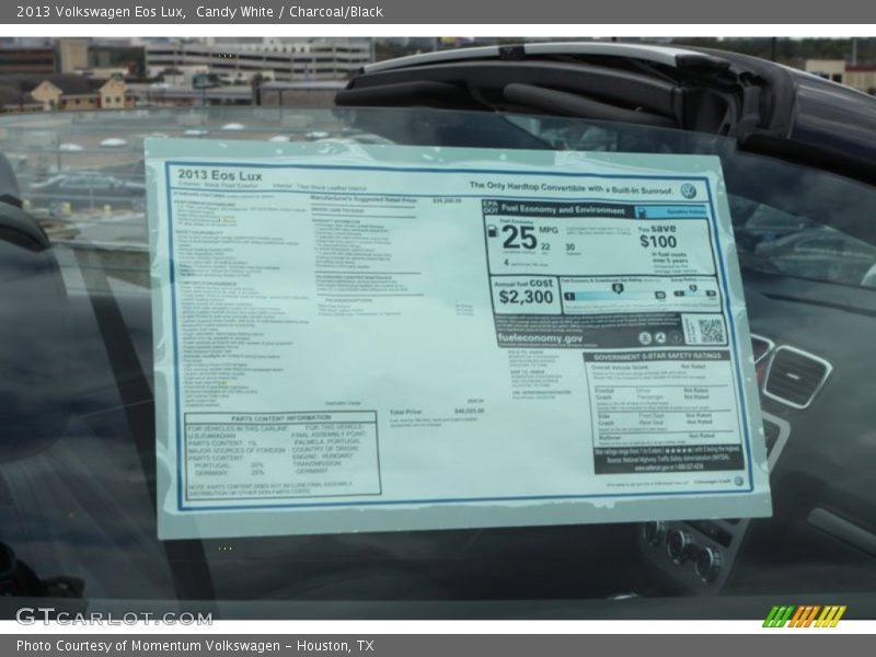 Candy White / Charcoal/Black 2013 Volkswagen Eos Lux