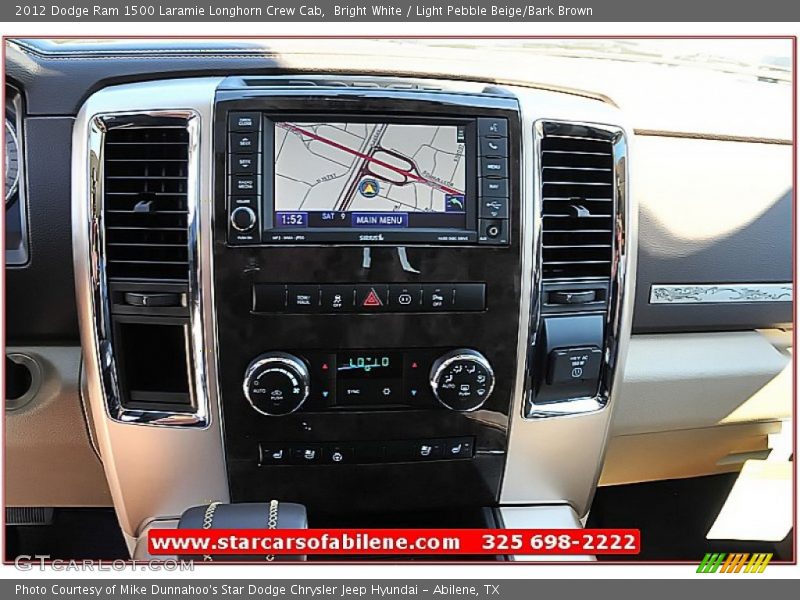 Bright White / Light Pebble Beige/Bark Brown 2012 Dodge Ram 1500 Laramie Longhorn Crew Cab