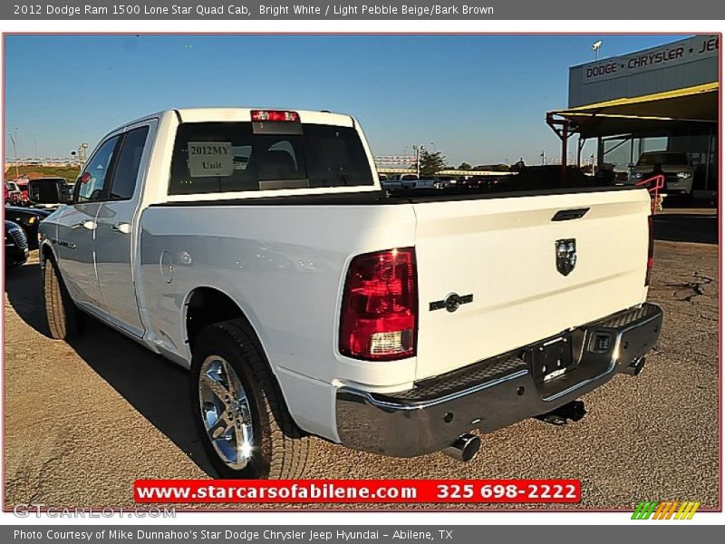 Bright White / Light Pebble Beige/Bark Brown 2012 Dodge Ram 1500 Lone Star Quad Cab