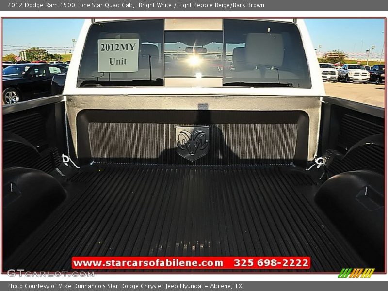 Bright White / Light Pebble Beige/Bark Brown 2012 Dodge Ram 1500 Lone Star Quad Cab