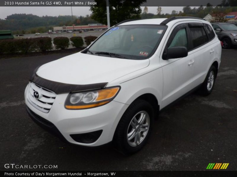 Pearl White / Beige 2010 Hyundai Santa Fe GLS 4WD