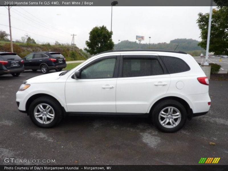 Pearl White / Beige 2010 Hyundai Santa Fe GLS 4WD