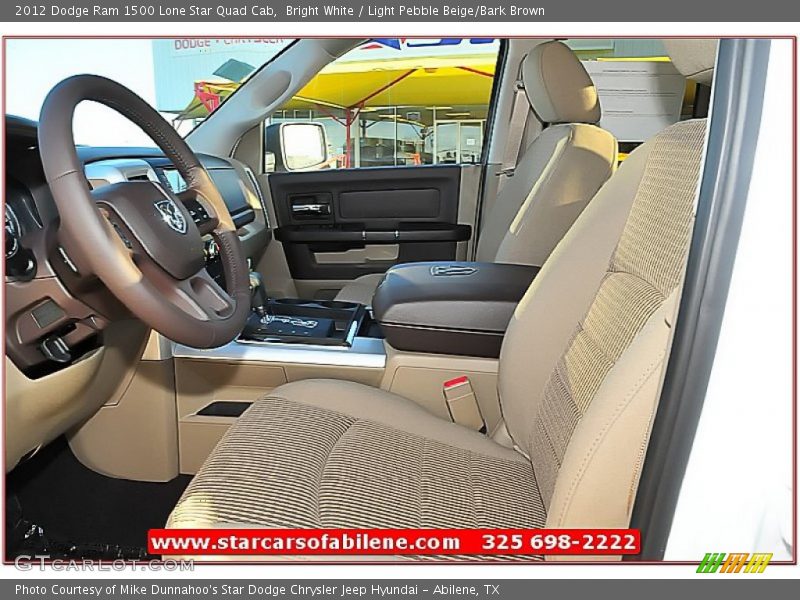 Bright White / Light Pebble Beige/Bark Brown 2012 Dodge Ram 1500 Lone Star Quad Cab