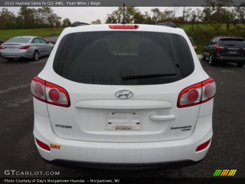 Pearl White / Beige 2010 Hyundai Santa Fe GLS 4WD