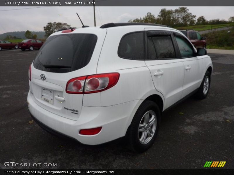 Pearl White / Beige 2010 Hyundai Santa Fe GLS 4WD