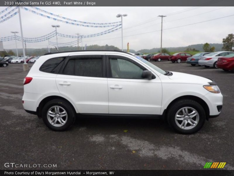 Pearl White / Beige 2010 Hyundai Santa Fe GLS 4WD