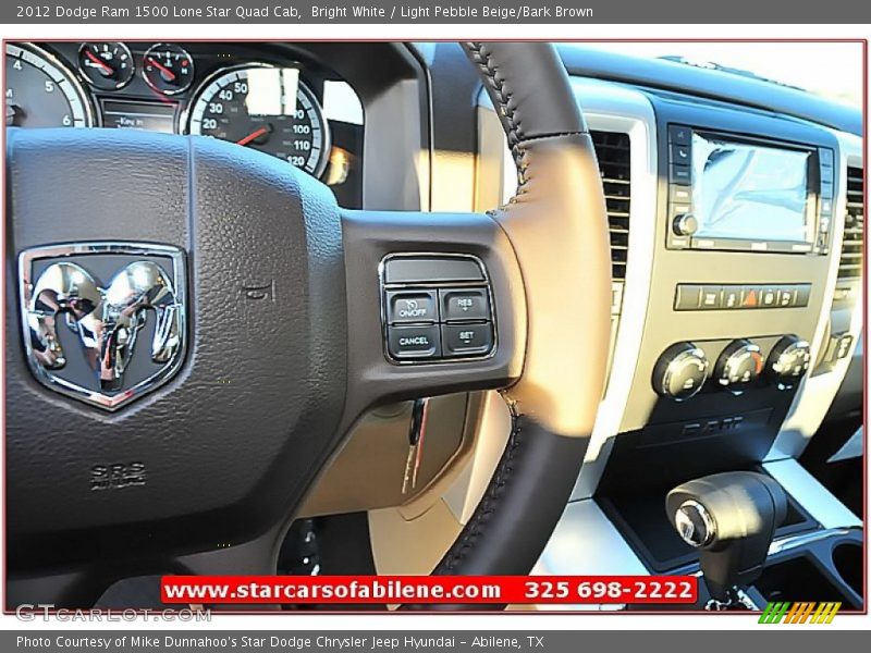 Bright White / Light Pebble Beige/Bark Brown 2012 Dodge Ram 1500 Lone Star Quad Cab