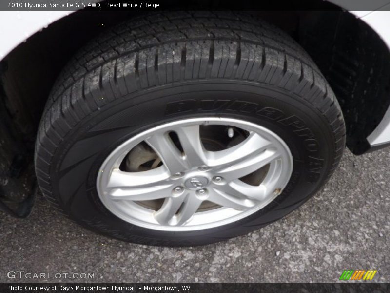 Pearl White / Beige 2010 Hyundai Santa Fe GLS 4WD