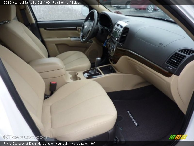 Pearl White / Beige 2010 Hyundai Santa Fe GLS 4WD