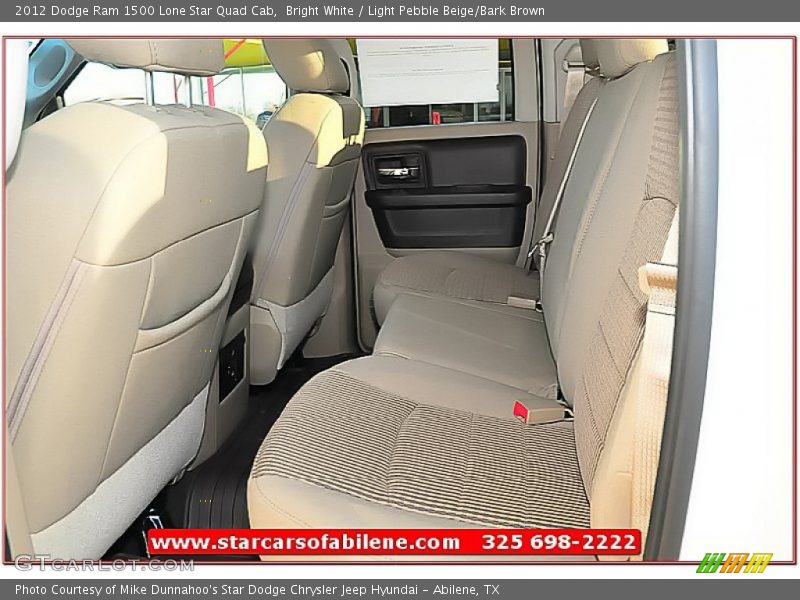 Bright White / Light Pebble Beige/Bark Brown 2012 Dodge Ram 1500 Lone Star Quad Cab
