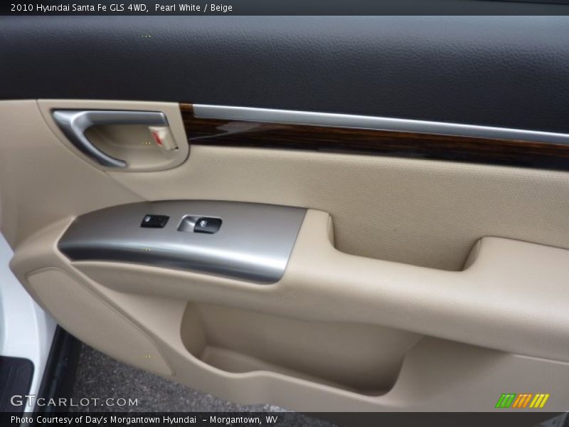 Pearl White / Beige 2010 Hyundai Santa Fe GLS 4WD