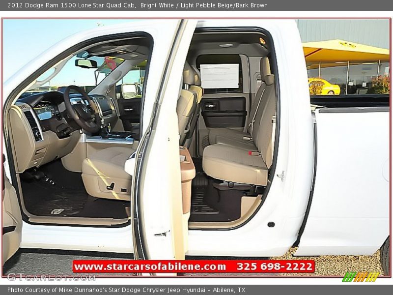 Bright White / Light Pebble Beige/Bark Brown 2012 Dodge Ram 1500 Lone Star Quad Cab