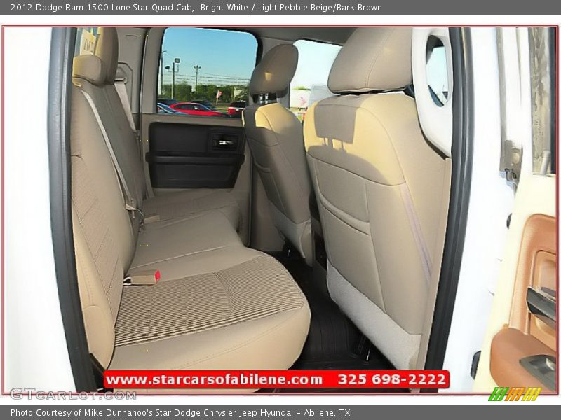 Bright White / Light Pebble Beige/Bark Brown 2012 Dodge Ram 1500 Lone Star Quad Cab