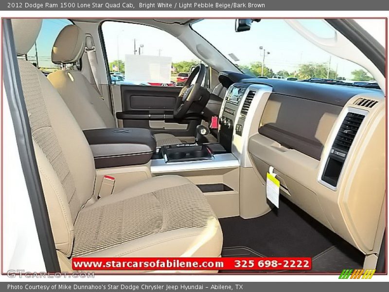 Bright White / Light Pebble Beige/Bark Brown 2012 Dodge Ram 1500 Lone Star Quad Cab