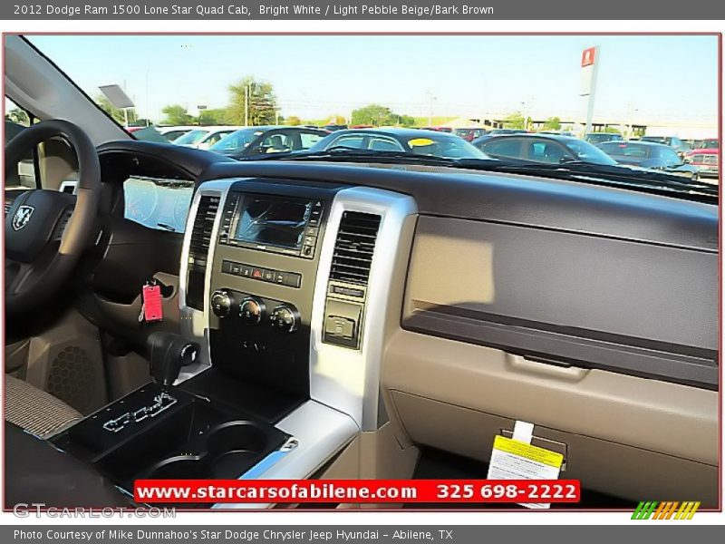 Bright White / Light Pebble Beige/Bark Brown 2012 Dodge Ram 1500 Lone Star Quad Cab