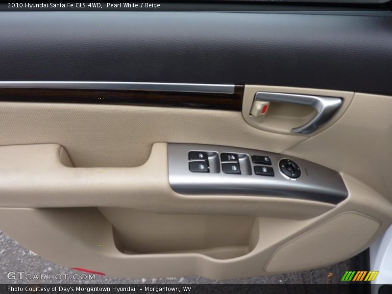 Pearl White / Beige 2010 Hyundai Santa Fe GLS 4WD