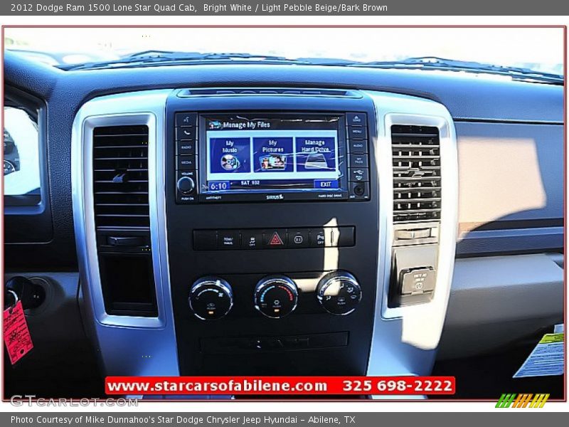 Bright White / Light Pebble Beige/Bark Brown 2012 Dodge Ram 1500 Lone Star Quad Cab