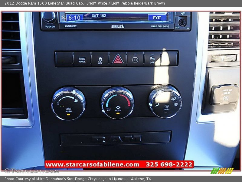 Bright White / Light Pebble Beige/Bark Brown 2012 Dodge Ram 1500 Lone Star Quad Cab
