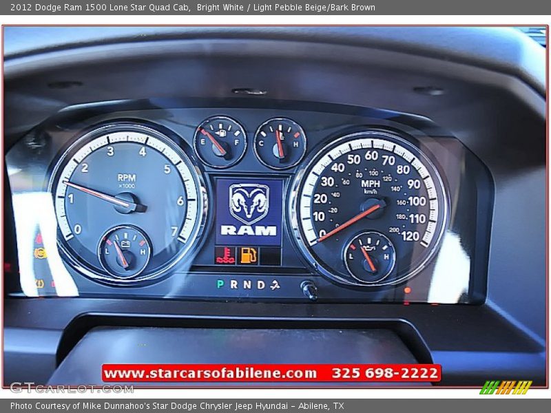 Bright White / Light Pebble Beige/Bark Brown 2012 Dodge Ram 1500 Lone Star Quad Cab