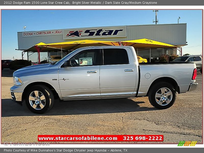 Bright Silver Metallic / Dark Slate Gray/Medium Graystone 2012 Dodge Ram 1500 Lone Star Crew Cab