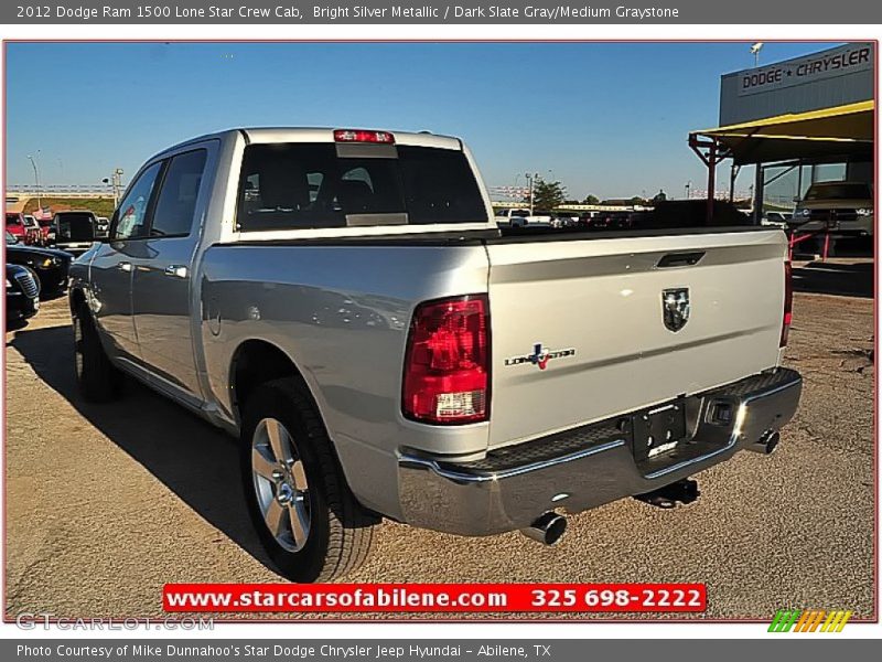 Bright Silver Metallic / Dark Slate Gray/Medium Graystone 2012 Dodge Ram 1500 Lone Star Crew Cab